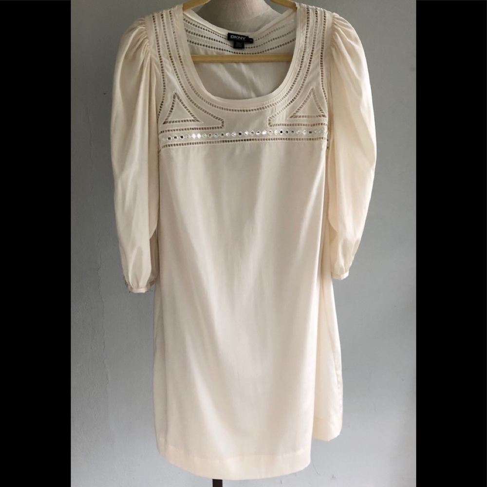 DKNY Dress  Square Cut Outs & Rhinestones